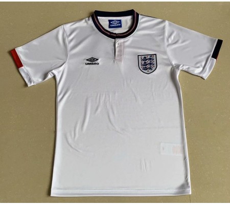 England 1989 Home White Soccer Jersey